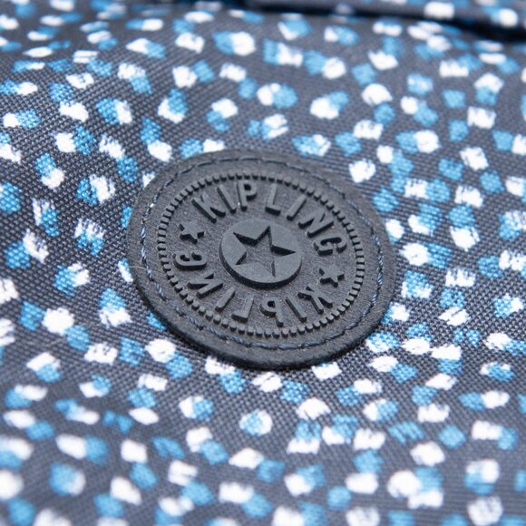 Kipling Flora Shoulder Bag Printed Notes Purse Removable Strap Blue White - Picture 4 of 9